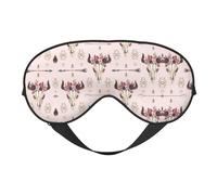 Máscara de ojos opaca suave de doble cara con diseño de calavera de toro, para dormir, viajes, dormir