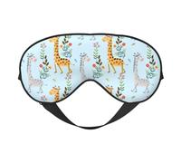 Máscara de ojos opaca suave de doble cara con diseño de flores de jirafa, para dormir de noche, viajes, dormir