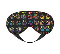 Máscara de ojos opaca suave de doble cara con diseño de pata de perro, colorida máscara de ojos para dormir de viaje, máscara de ojos