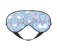 Máscara de ojos opaca suave de doble cara con diseño de pez lindo