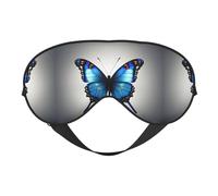 Máscara de ojos opaca suave de doble cara con mariposa azul, máscara de ojos para dormir de viaje, máscara de ojos