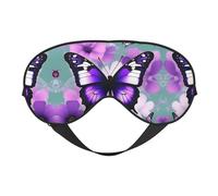 Máscara de ojos opaca suave de doble cara con mariposa morada para relajación, presión cero
