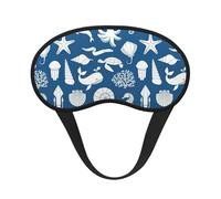 Máscara de ojos para adultos y niños con estampado de vida marina submarina, para viajes, hogar, hotel, avión, camping, ayuda para dormir