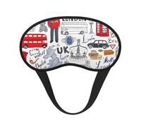 Máscara de ojos para adultos y niños con estampado "I Love London" para viajes, hogar, hotel, avión, camping, ayuda para dormir