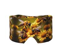 Máscara de ojos para dormir con estampado de abejas y flores rurales para dormir en total oscuridad, máscara de dormir suave, regalos para hombres y mujeres
