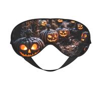 Máscara de ojos para dormir con estampado de calabaza de Halloween, bloquea la luz, vendas de moda para mujeres y hombres, avión o siesta de viaje