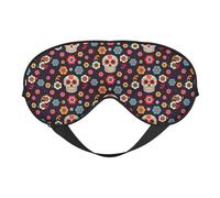 Máscara de ojos para dormir con estampado de calavera mexicana para todas las ocasiones con correa ajustable de doble cara, perfecta para turnos y viajes