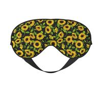 Máscara de ojos para dormir con estampado de girasoles para todas las ocasiones con correa ajustable de doble cara, perfecta para turnos y viajes