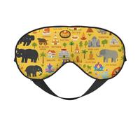 Máscara de ojos para dormir con estampado de mapa de Tailandia con iconos para exteriores, interiores, viajes, camping, meditación, yoga, turno, trabajo, transpirable