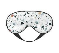 Máscara de ojos para dormir con estampado de mármol de terrazo pastel, cómoda, ajustable, suave para dormir