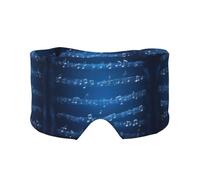Máscara de ojos para dormir con estampado de notas musicales azules para dormir en total oscuridad, máscara de dormir suave, regalos para hombres y mujeres