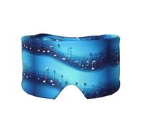 Máscara de ojos para dormir con estampado de notas musicales, color azul cielo, suave y cómoda, para hombres y mujeres