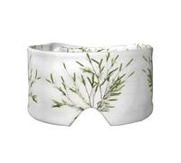 Máscara de ojos para dormir con estampado de ramas verdes y plantas naturales, color blanco, suave y cómodo, para hombres y mujeres