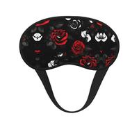 Máscara de ojos para dormir con estampado de rosas negras, blancas y rojas, cómoda ayuda para dormir para hombres y mujeres, máscara de viaje, yoga, meditación