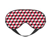 Máscara de ojos para dormir con impresión a cuadros rojos 3D, máscara de ojos suave para el hogar y camping, bloquea la luz, cómoda para la mayoría de los usuarios