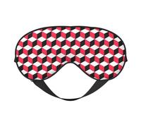 Máscara de ojos para dormir con impresión a cuadros rojos 3D, máscara de ojos suave para el hogar y camping, bloquea la luz, cómoda para la mayoría de los usuarios