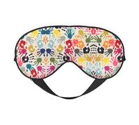 Máscara de ojos para dormir con impresión a mano, máscara de ojos suave para el hogar y camping, bloquea la luz, cómoda para la mayoría de los usuarios