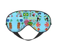 Máscara de ojos para dormir con mapa de América del Sur con iconos impresos, máscara de ojos suave para el hogar y camping, bloquea la luz, cómoda para la mayoría de los usuarios