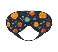 Máscara de ojos para dormir con planetas y estrellas del espacio exterior, máscara de ojos de estrellas y cometas, para dormir, suave, cómoda, sombra de ojos, cubierta opaca para descanso profundo,
