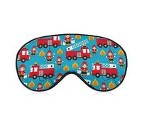 Máscara de ojos para dormir de camión de bomberos de bomberos para hombres, mujeres, adolescentes, niños, noche de sueño, sombra de ojos, cubierta cómoda para viajes, yoga siesta