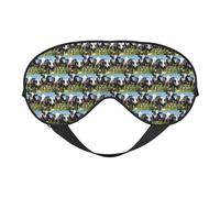 Máscara de ojos para dormir de doble uso con estampado de vacas blancas y negras