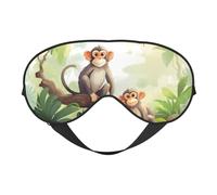 Máscara de ojos para dormir, máscara de dormir de mono selva tropical con correa ajustable
