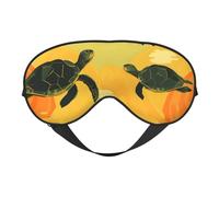 Máscara de ojos para dormir, máscara de dormir de tortuga verde voladora con correa ajustable