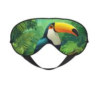 Máscara de ojos para dormir, máscara de dormir de tucán tropical selva con correa ajustable