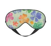 Máscara de ojos para dormir, máscara de dormir Lucky Four LeafClover con correa ajustable
