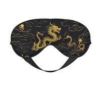 Máscara de ojos para dormir, máscara para dormir Golden Loong Totem con correa ajustable