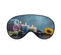 Máscara de ojos para dormir, spa, velas de colores, girasoles, piedras, máscara de dormir para mujeres y hombres, correa ajustable, cubierta de ojos vendados para viajes, yoga, siesta, trabajo
