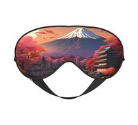 Máscara de ojos para dormir suave con estampado de paisaje Fuji de Silk Like Japan Mount Fuji, cómoda máscara de ojos ajustable para dormir