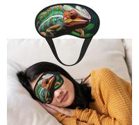 Máscara de ojos para dormir, transpirable, con bloqueo de luz, bonita máscara de camaleón para dormir, suave, cómoda, cubierta de sombra para dormir para hombres y mujeres, cubierta de ojos para