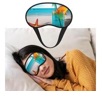 Máscara de ojos para dormir, transpirable, con bloqueo de luz, cóctel tropical con estrella de mar, venda para los ojos, suave, cómoda, para hombres y mujeres, cubierta de ojos para siesta en casa