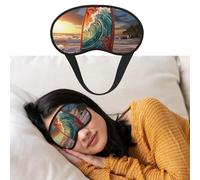 Máscara de ojos para dormir, transpirable, con bloqueo de luz, colorida tabla de surf, venda, suave, cómoda, para dormir, para hombres y mujeres, cubierta de ojos para siesta en casa