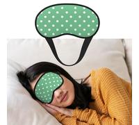 Máscara de ojos para dormir, transpirable, con bloqueo de luz, con lunares verdes, para la noche, suave, cómoda, para dormir, para hombres y mujeres, cubierta de ojos para siesta en casa