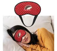 Máscara de ojos para dormir, transpirable, con bloqueo de luz, diseño de erizo de lunares rojos, venda nocturna, suave, cómoda, para hombres y mujeres, cubierta de ojos para siesta en casa