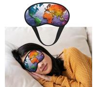 Máscara de ojos para dormir, transpirable, con bloqueo de luz, máscara de dormir con mapa del mundo, venda nocturna suave, cómoda, para hombres y mujeres, cubierta de ojos para siesta en casa