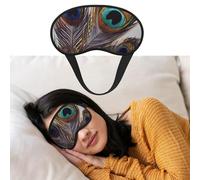 Máscara de ojos para dormir, transpirable, con bloqueo de luz, máscara de dormir de plumas de pavo real, suave, cómoda, cubierta de sombra para dormir para hombres y mujeres, cubierta de ojos para