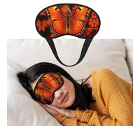 Máscara de ojos para dormir, transpirable, con bloqueo de luz, naranja, mariposa, para los ojos, suave, cómoda, para dormir en la noche, para hombres y mujeres, cubierta de ojos para siesta en casa