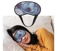 Máscara de ojos para dormir, transpirable, con bloqueo de luz, patrón floral azul, venda para los ojos, suave, cómoda, para hombres y mujeres, cubierta de ojos para siesta en casa