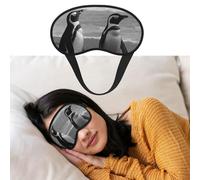 Máscara de ojos para dormir, transpirable, con bloqueo de luz, pingüino de pie en la playa, noche, venda para los ojos, suave, cómoda, para hombres y mujeres, cubierta de ojos para siesta en casa