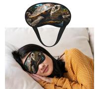 Máscara de ojos para dormir, transpirable, con bloqueo de luz, tortuga grande y palmeras, venda para los ojos, suave, cómoda, para hombres y mujeres, cubierta de ojos para siesta en casa
