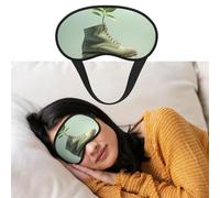 Máscara de ojos para dormir, transpirable, con bloqueo de luz, zapatos y capullos verdes, venda nocturna suave, cómoda, para hombres y mujeres, cubierta de ojos para siesta en casa