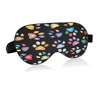 Máscara de ojos para dormir transpirable con estampado de pata de perro multicolor, funda para dormir con sensación fresca para el descanso de verano, venda elástica contorneada para viajes de mujeres