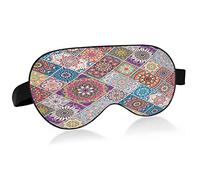Máscara de ojos para dormir transpirable con figura étnica tribal, funda para dormir con sensación fresca para el descanso de verano, venda elástica contorneada para viajes de mujeres y hombres