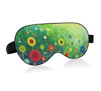 Máscara de ojos para dormir transpirable con pintura de acuarela floral, funda para dormir con sensación fresca para el descanso de verano, venda elástica contorneada para viajes de mujeres y hombres