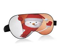 Máscara de ojos para dormir transpirable de Hello Snowman Christmas, funda para dormir con sensación fresca para el descanso de verano, venda elástica contorneada para viajes de mujeres y hombres