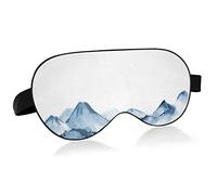 Máscara de ojos para dormir transpirable de montaña de pintura china, cubierta de sueño de ojos de sensación fresca para el descanso de verano, venda elástica contorneada para viajes de mujeres y homb