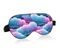 Máscara de ojos para dormir transpirable y colorida de Fairy Clouds, funda para dormir con sensación fresca para el descanso de verano, venda elástica contorneada para viajes de mujeres y hombres